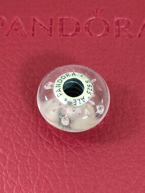 Pandora Pink Effervescence Murano Glass Bead Charm String Beaded Bracelet S925